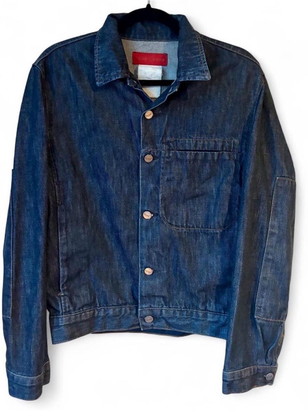 Vintage Y2K FCUK French Connection Dark Wash Denim Utility Jacket S workwear